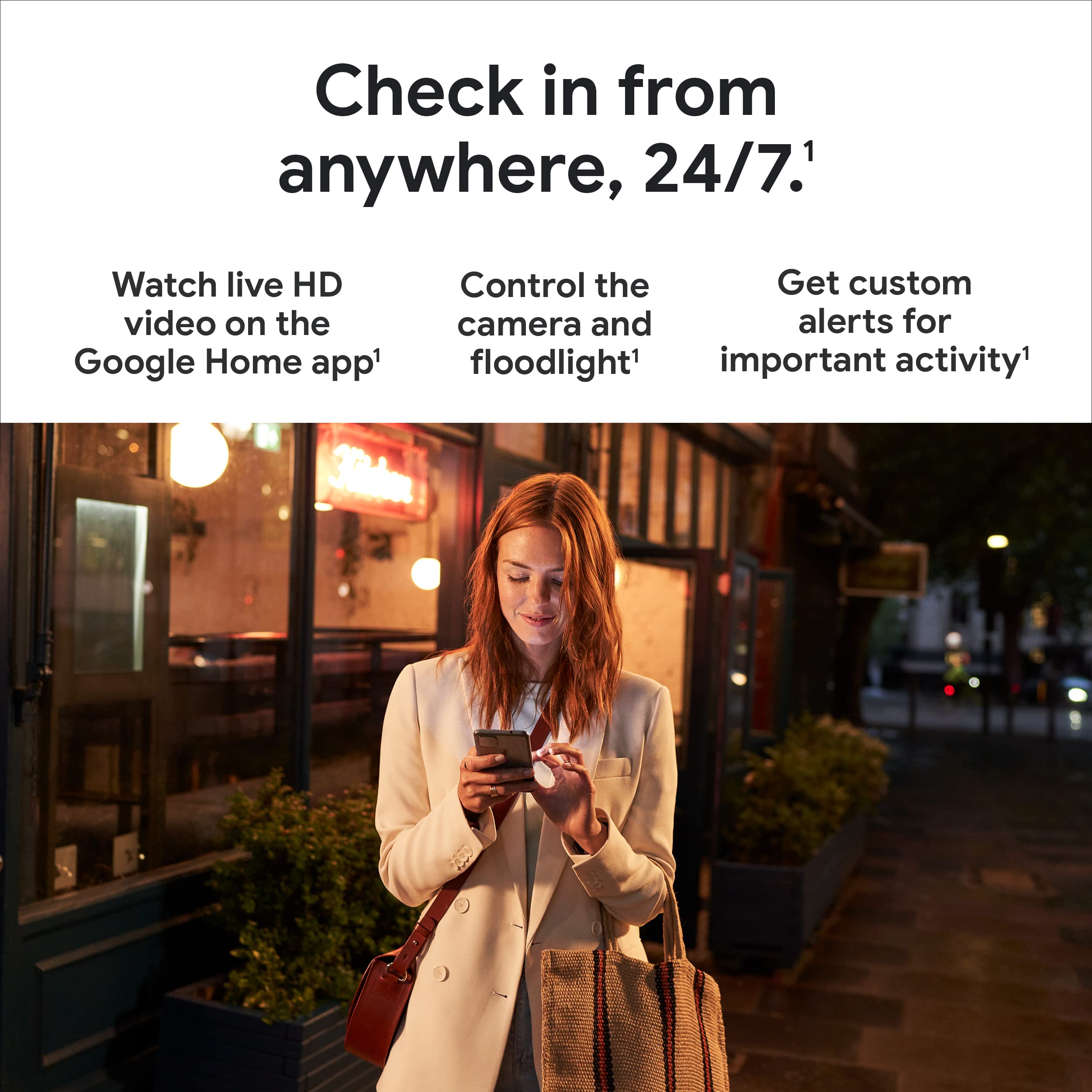 Foto 5 pulgar | Cámara de Seguridad con Reflector Exterior Google Nest Cam Blanco - Venta Internacional