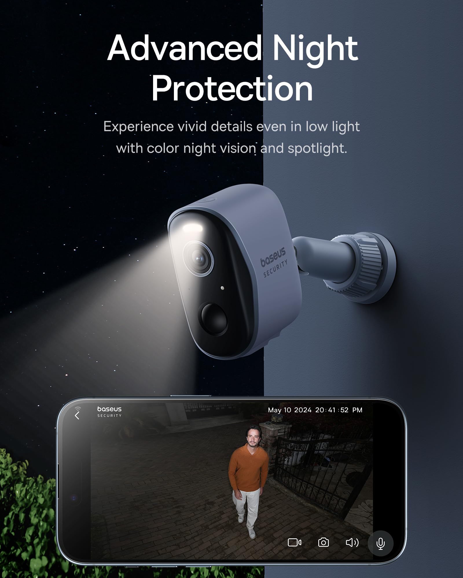 Foto 7 | Cámaras De Seguridad Baseus N1, Kit De 2 Cámaras, 2k Clarity, Batería De 210 Días - Venta Internacional.
