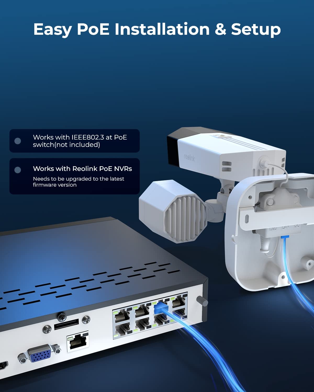 Foto 7 pulgar | Cámara Floodlight Reolink 4k para Sistema de Seguridad Poe Ip - Venta Internacional