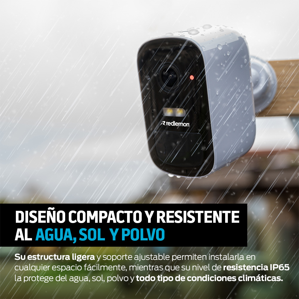 Foto 7 pulgar | Cámara De Seguridad Exterior Con Panel Solar Y Visión Nocturna, Redlemon, Color Blanco