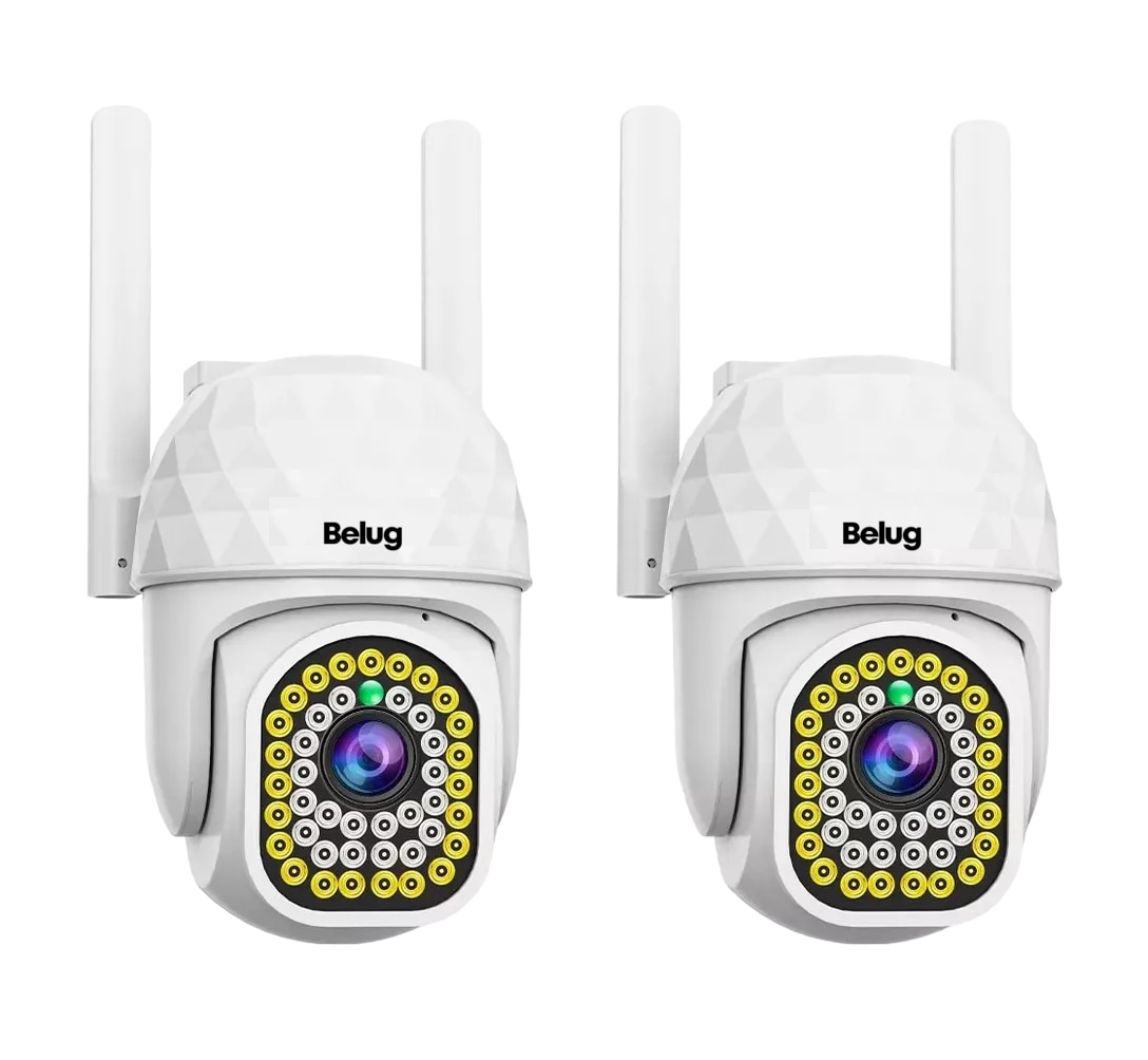 Cámara De Seguridad Belug Hd Wifi De Visión Nocturna Alarma 2 Pcs Blanco $959