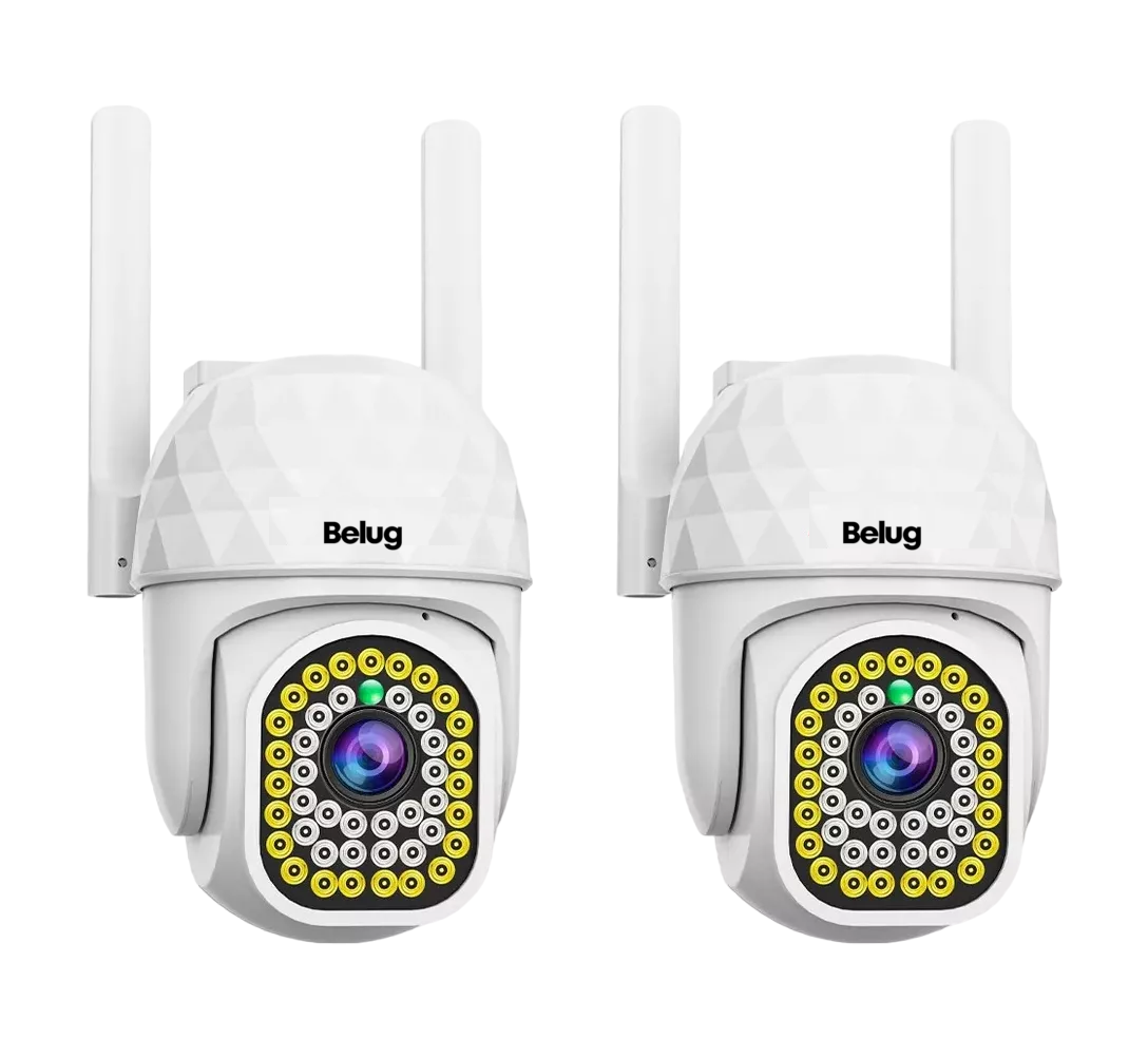 Foto 2 pulgar | Cámara De Seguridad Belug Hd Wifi De Visión Nocturna Alarma 2 Pcs Blanco