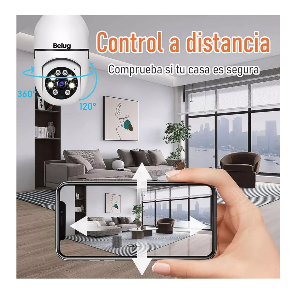 Foto 3 pulgar | Cámara De Seguridad Wifi De Hd Visión Nocturna Alarma 2 Pcs, Belug Blanco