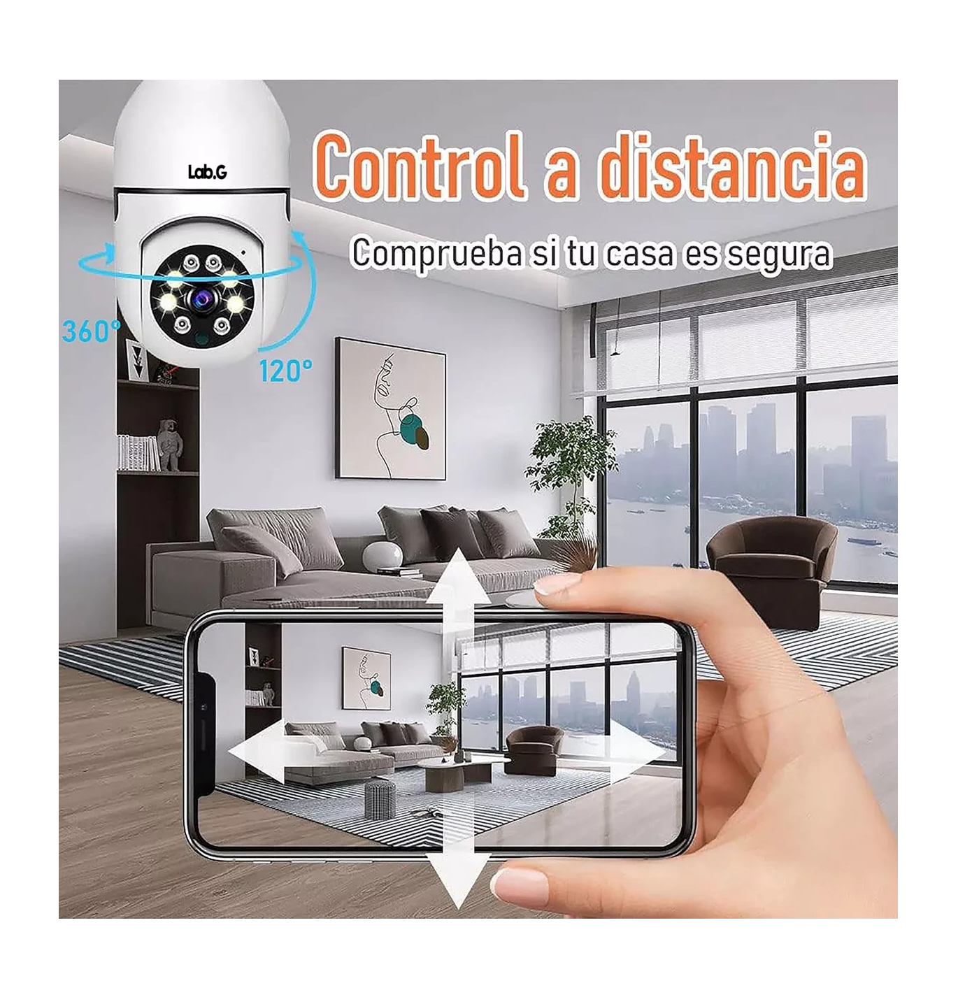 Foto 3 pulgar | Cámara De Seguridad Wifi De Hd Visión Nocturna Alarma 2 Pcs, Blanco