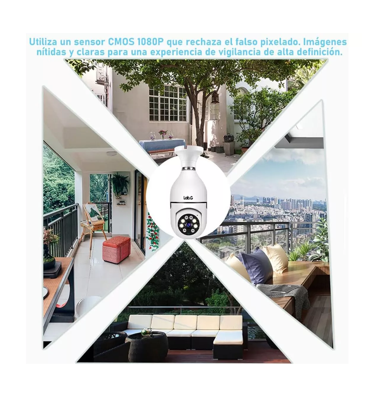 Foto 6 pulgar | Cámara De Seguridad Wifi De Hd Visión Nocturna Alarma 2 Pcs, Blanco