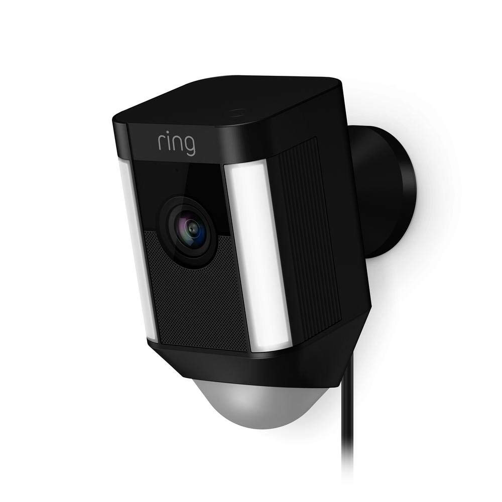 Cámara De Seguridad Ring Spotlight Cam Cableada Con Focos Negros - Venta Internacional.