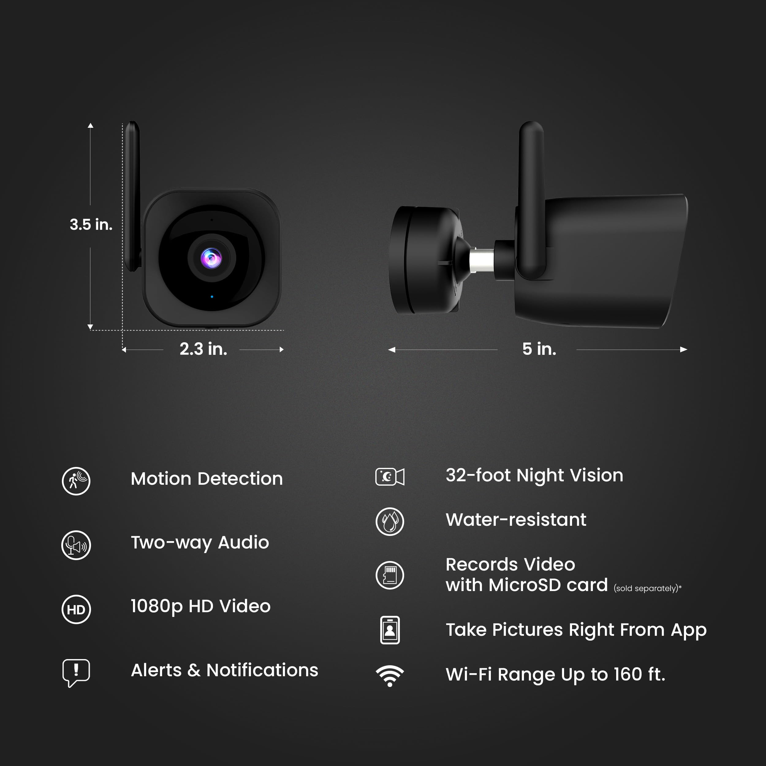Foto 3 pulgar | Cámara Exterior Feit Electric 1080p Hd Wifi Con Alexa Y Google - Venta Internacional.