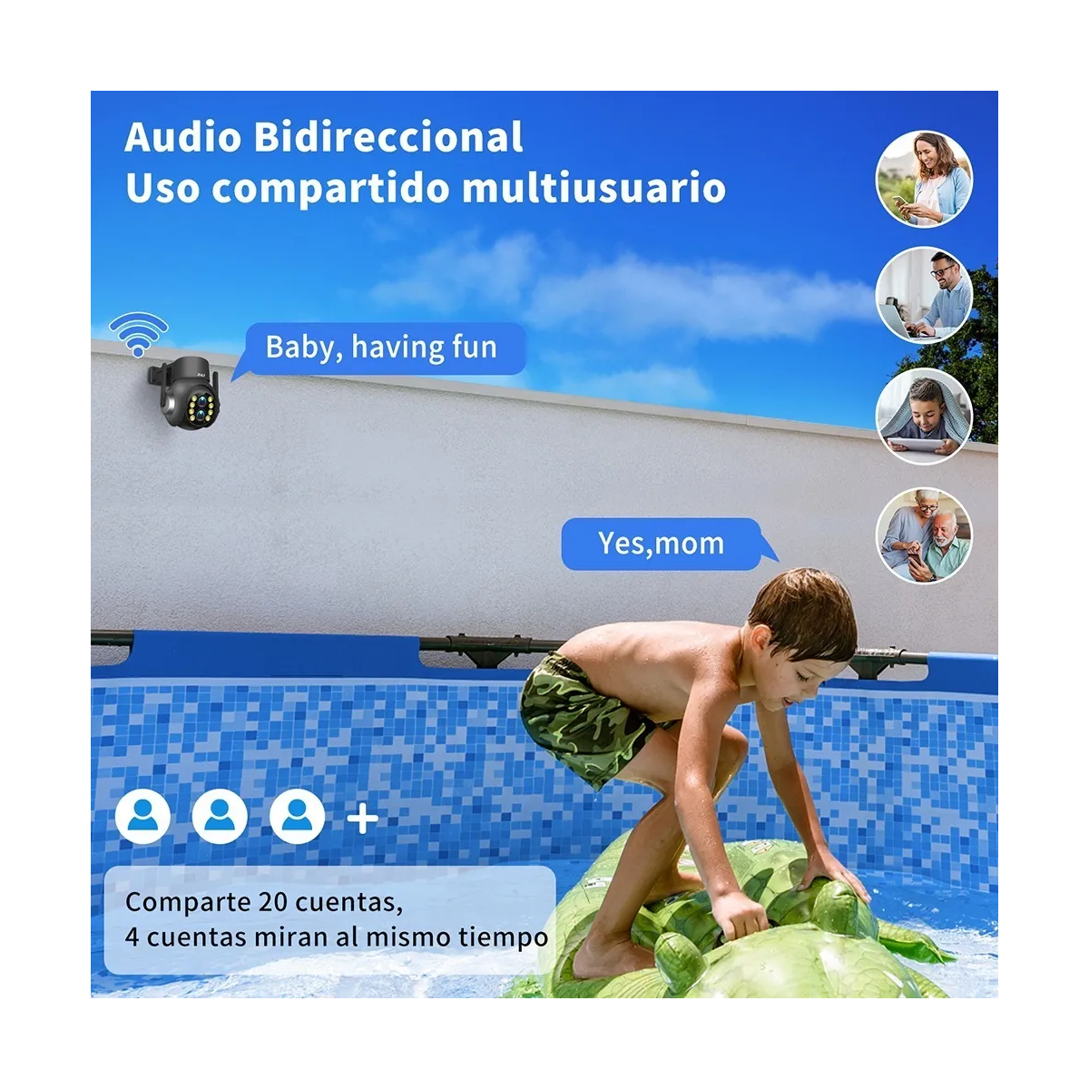 Foto 4 pulgar | Cámara Seguridad Wifi 4mp Dual Lente Zoom Óptico 15x Lab.g Negro