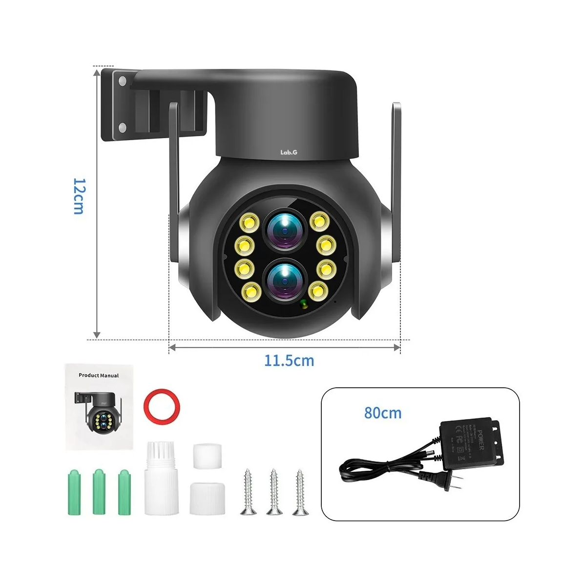 Foto 6 pulgar | Cámara Seguridad Wifi 4mp Dual Lente Zoom Óptico 15x Lab.g Negro