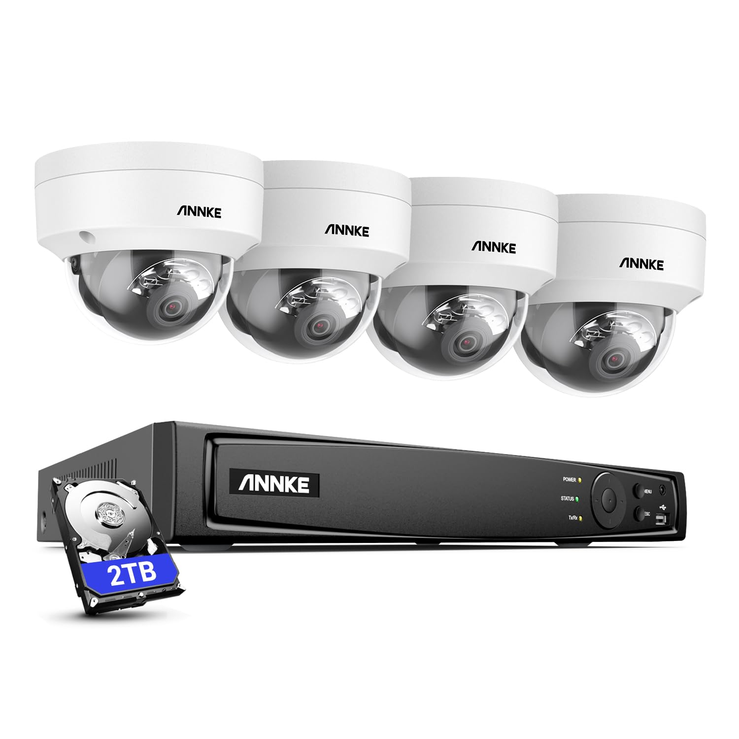 Sistema De Cámara De Seguridad Annke 4k Poe 12mp H.265+ Nvr 2tb Hdd - Venta Internacional.