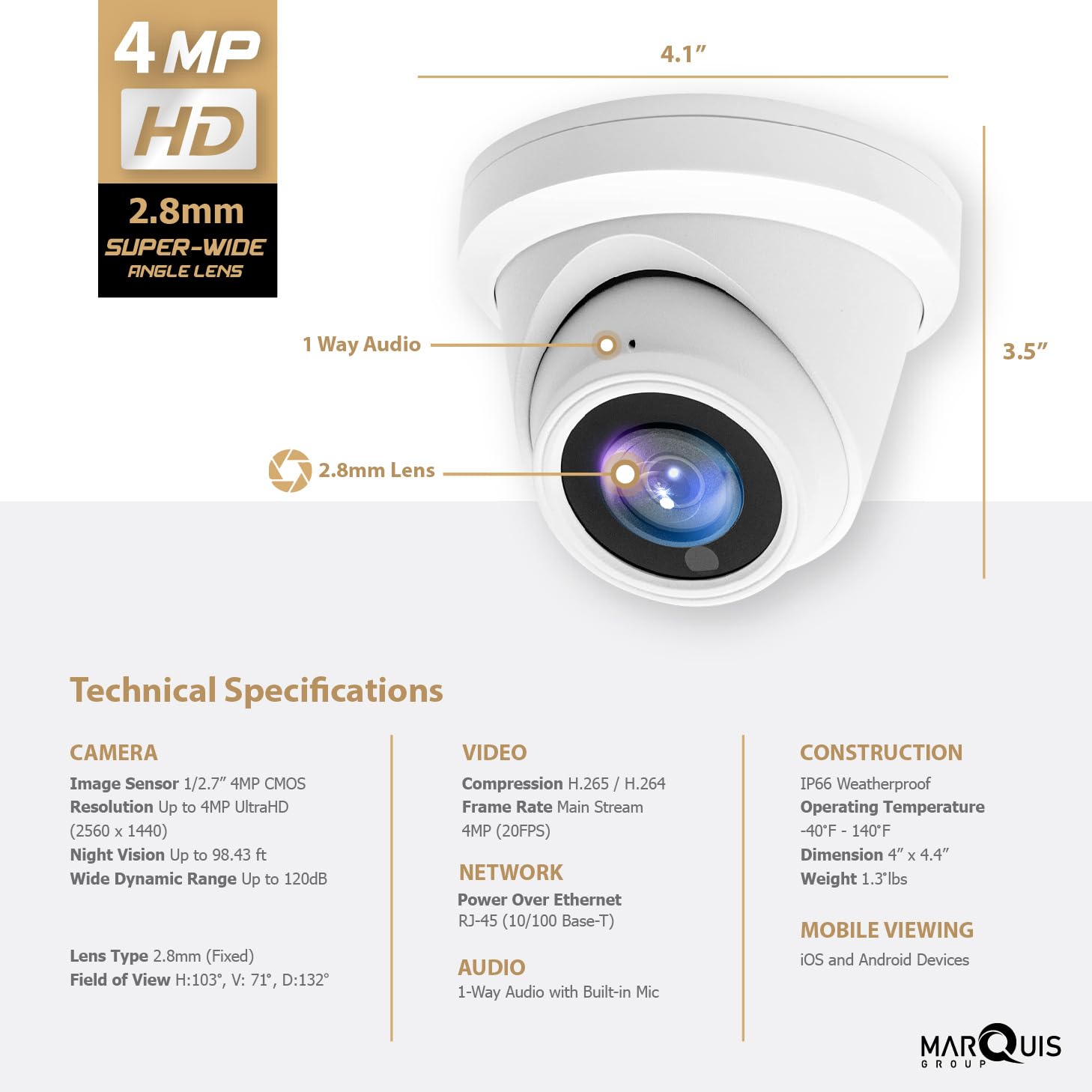 Foto 4 pulgar | Cámara De Seguridad Ip Marquis Hik/uniview 4mp Poe Outdoor - Venta Internacional.