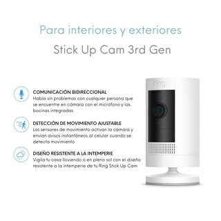 Foto 3 | Cámara de Seguridad Inalámbrica Ring Stick Up Cam Gen 3 color Blanco con Batería para Interior/Exterior