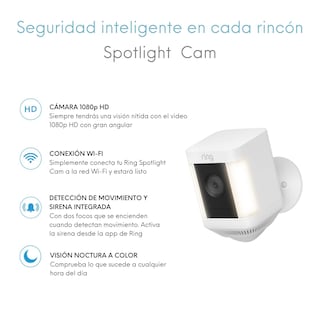 Foto 2 | Cámara Inalámbrica de Seguridad Ring Spotlight Cam Plus color Blanco con Batería para Exteriores