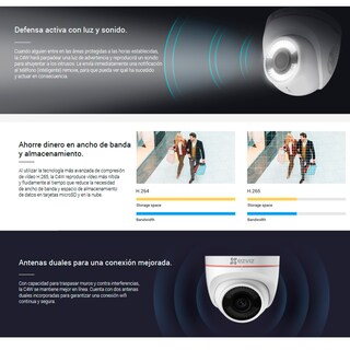 Foto 7 | Cámara Ezviz Wifi Domo 1080p Full Hd con Micrófono Sirena y Estrobo