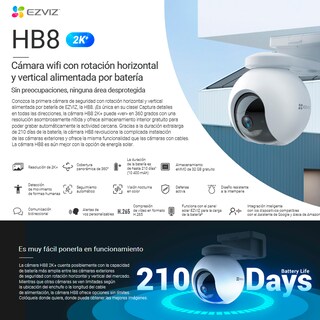 Foto 4 | Camara Ptz 2k Wifi Con Bateria Recargable Ezviz 360° Visión Nocturna A Color