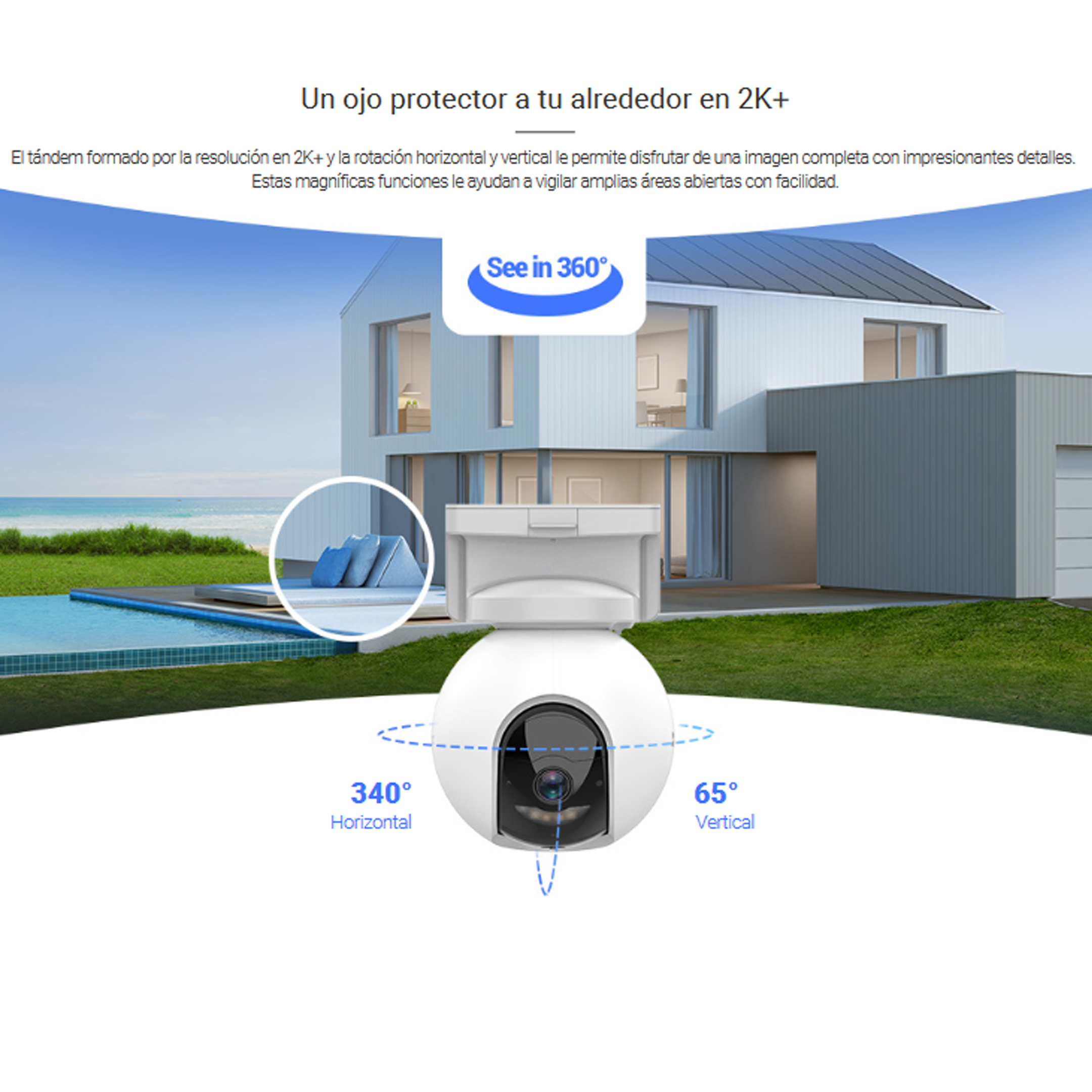 Foto 5 | Camara Ptz  2k Wifi Con Bateria Recargable Ezviz   360° Visión Nocturna A Color