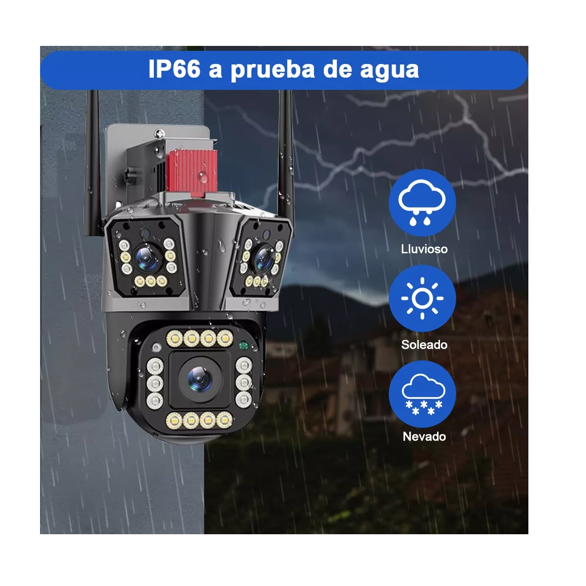 Foto 3 pulgar | Cámara De Vigilancia De 8 MP Con 3 Pantallas Y Zoom 10x Alexa Eo Safe Imports Esi-12764 Negro