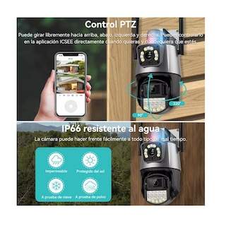Foto 3 | Cámara De Seguridad Wifi Exterior 8 MP Con Doble Lente Alexa Eo Safe Imports Esi-12767 Multicolor