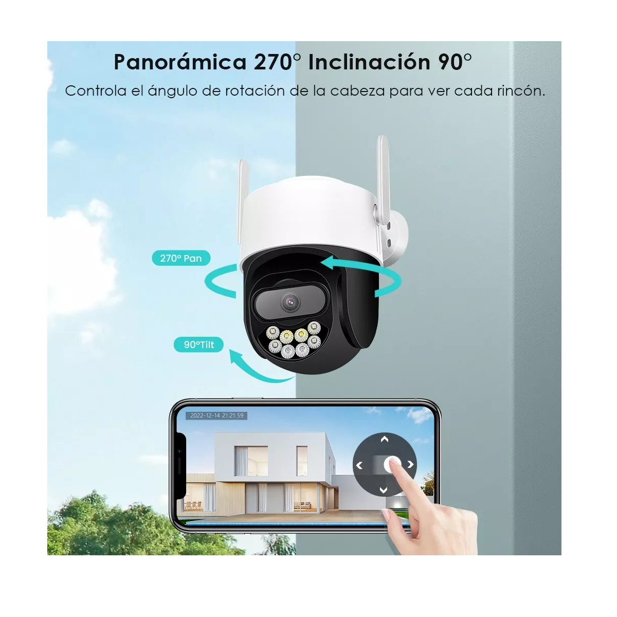 Foto 4 pulgar | Cámara De Seguridad Wifi Exterior Inalámbrica Eo Safe Imports Esi-12766 Multicolor