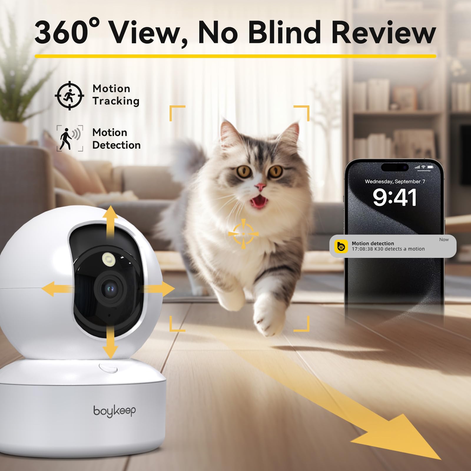 Foto 4 | Cámara para Mascotas Boykeep 2k K30 5g/2.4 Ghz Wifi con Visión Nocturna - Venta Internacional