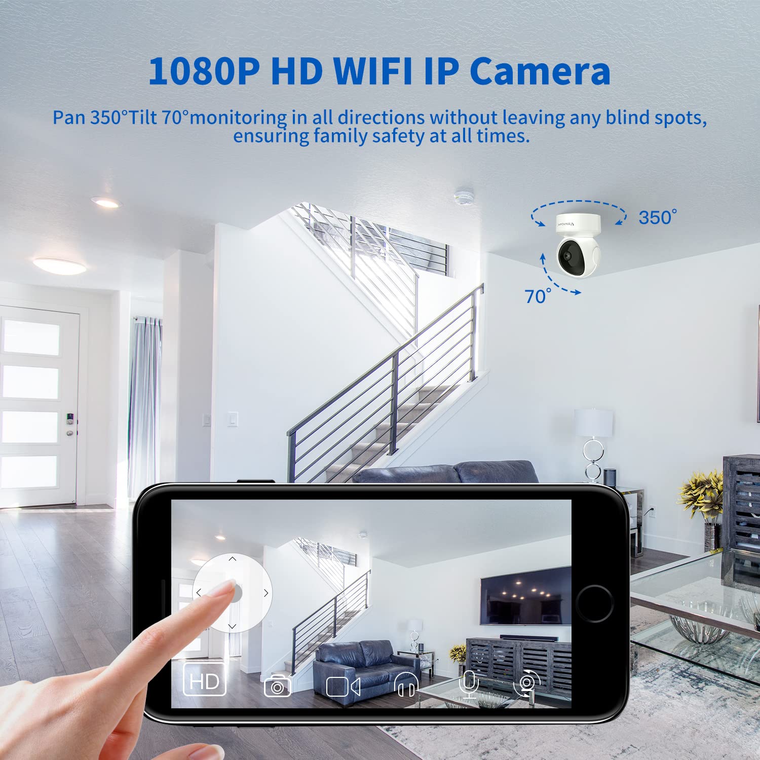 Foto 3 pulgar | Venta Internacional - Cámara de Seguridad VStarcam 1080p Hd Wifi 360° para Interior