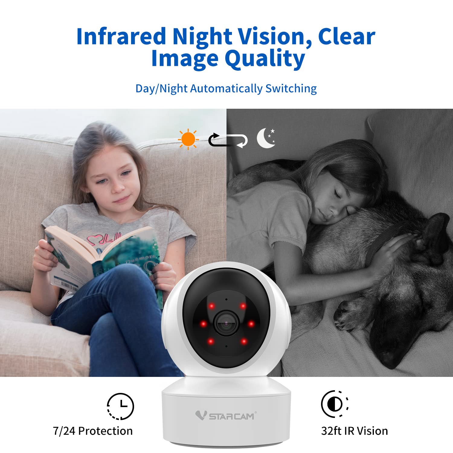 Foto 6 pulgar | Venta Internacional - Cámara de Seguridad VStarcam 1080p Hd Wifi 360° para Interior