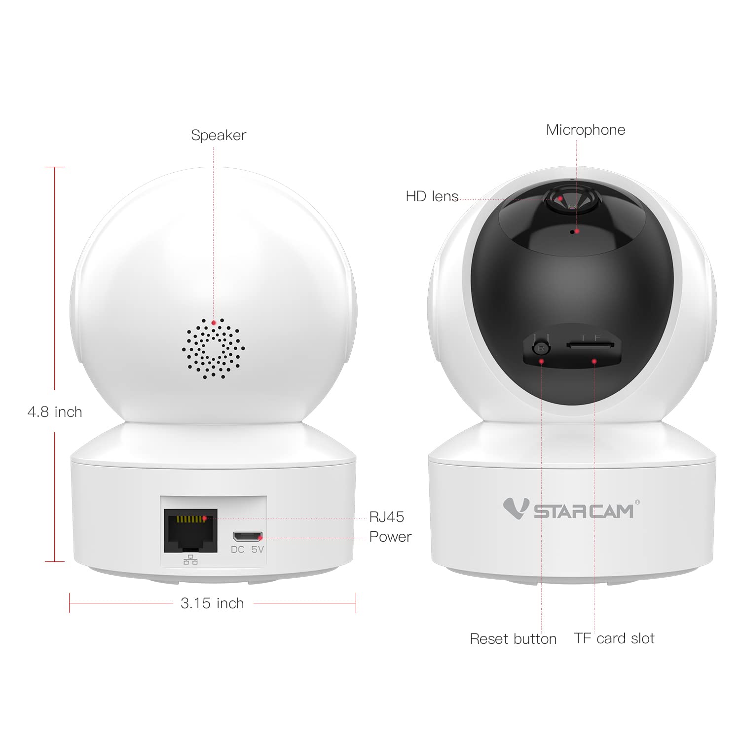 Foto 8 pulgar | Venta Internacional - Cámara de Seguridad VStarcam 1080p Hd Wifi 360° para Interior