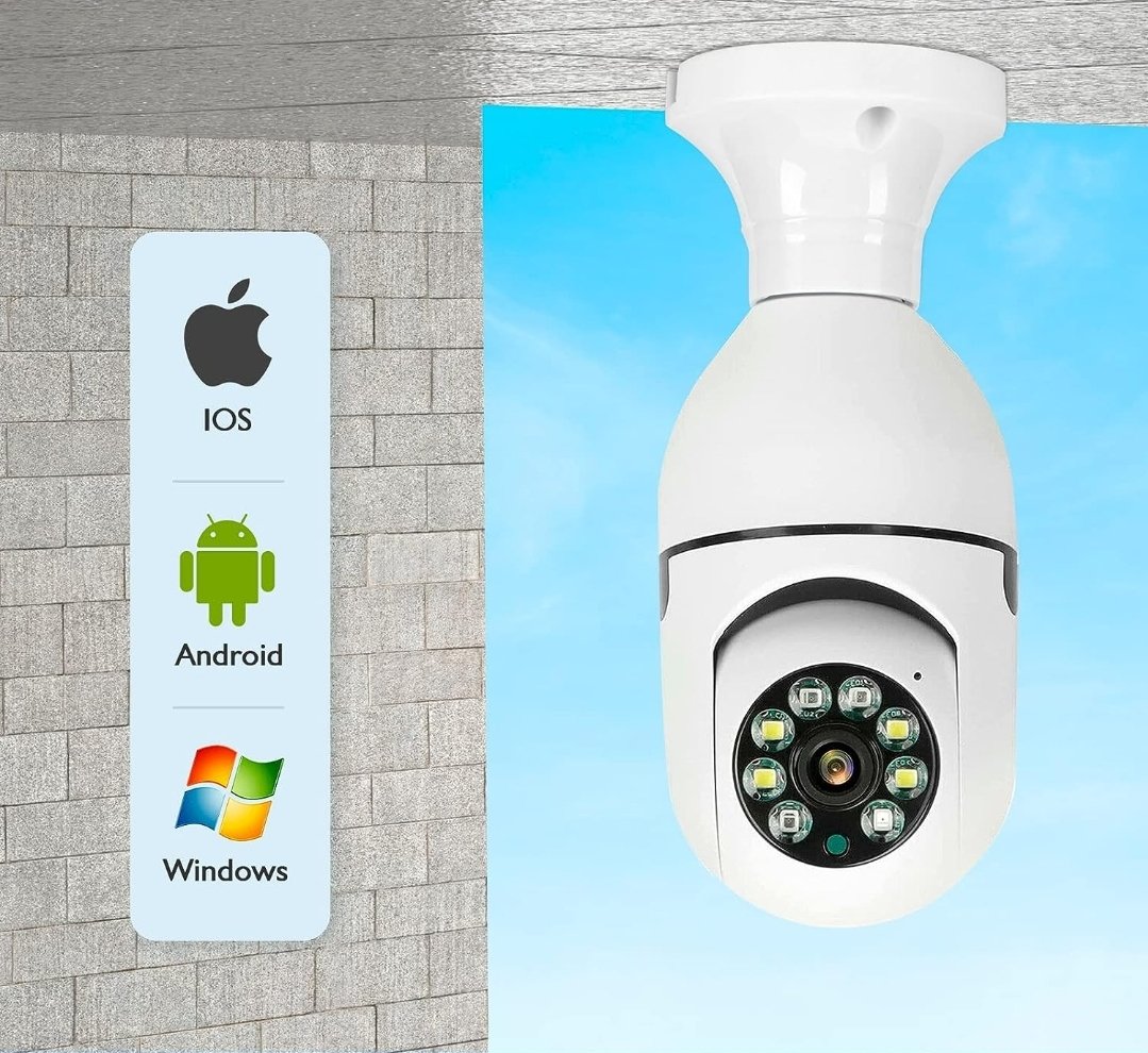 Foto 3 | Camara Vigilancia WIFI EN FORMA DE  Foco 360° GRABACION 24/7, ALARMA, SENSOR DE MOVIMIENTO