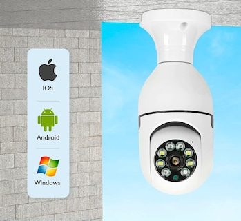 Foto 3 | Camara Vigilancia WIFI EN FORMA DE Foco 360° GRABACION 24/7, ALARMA, SENSOR DE MOVIMIENTO