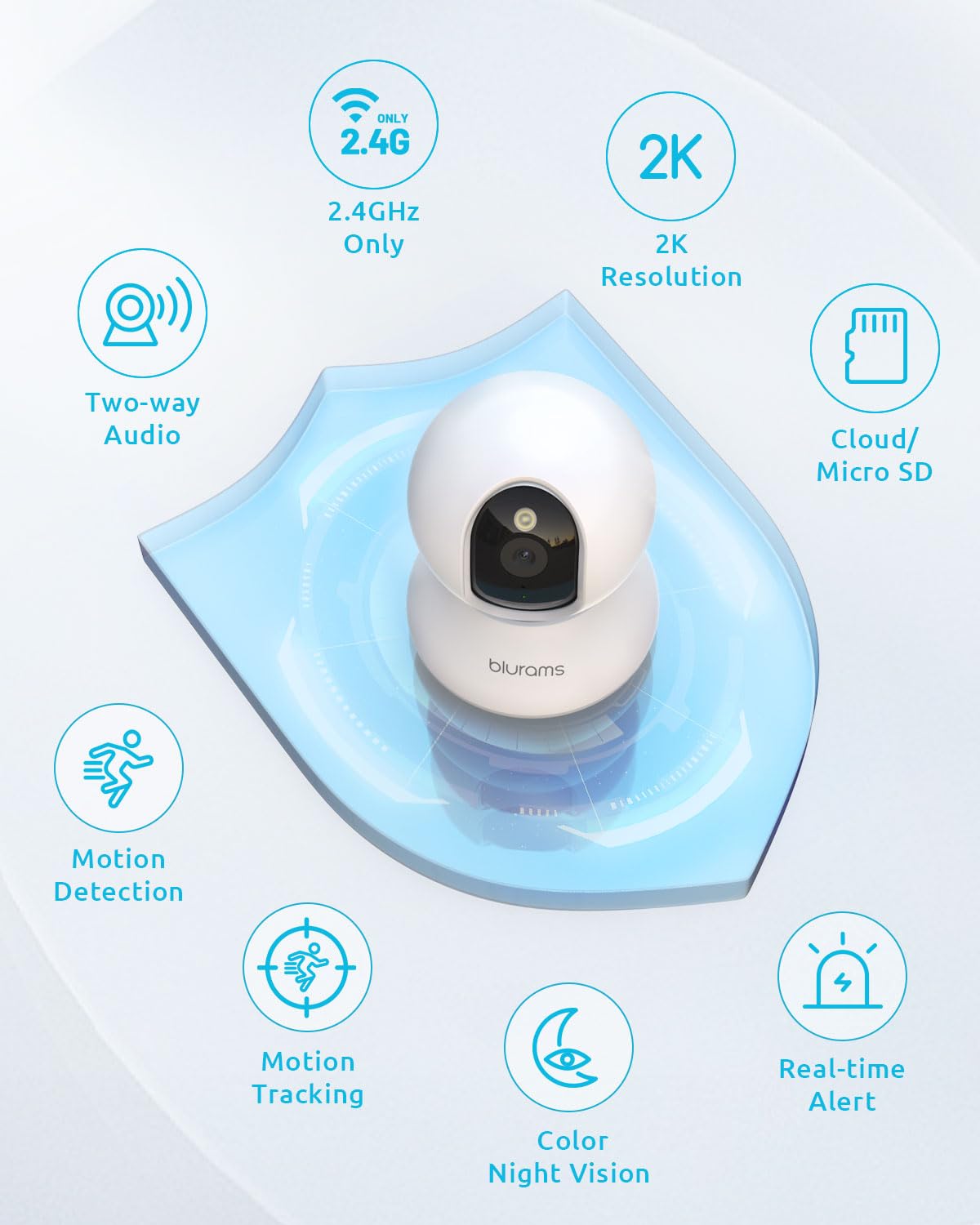 Foto 7 pulgar | Cámara de Seguridad Blurams 2k de 360° con Audio Bidireccional-Venta Internacional