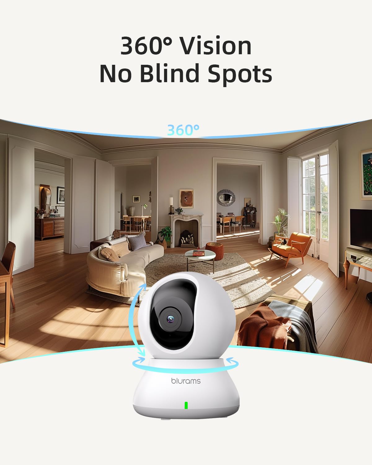 Foto 4 pulgar | Cámara de Seguridad Blurams 2k de 360° para Interiores-Venta Internacional