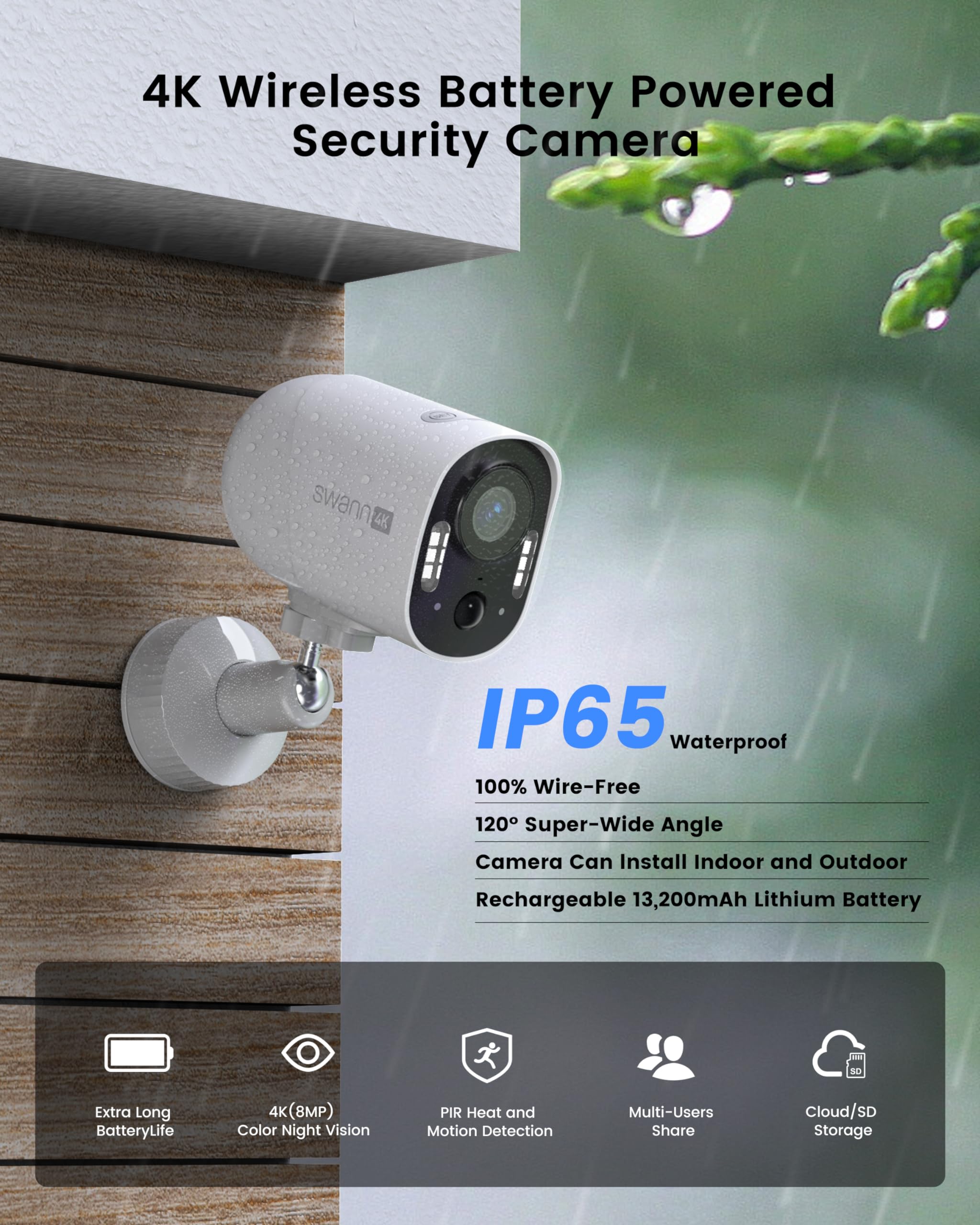 Foto 3 pulgar | Cámara De Seguridad Swann Xtreem 4k Inalámbrica 32gb Micro Sd - Venta Internacional.