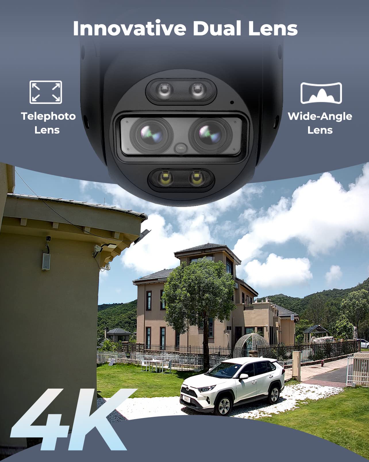 Foto 3 pulgar | Cámara De Seguridad Reolink 4k Con Cable Wifi Para Exteriores De 8 Mp Con Doble Lente - Venta Internacional.