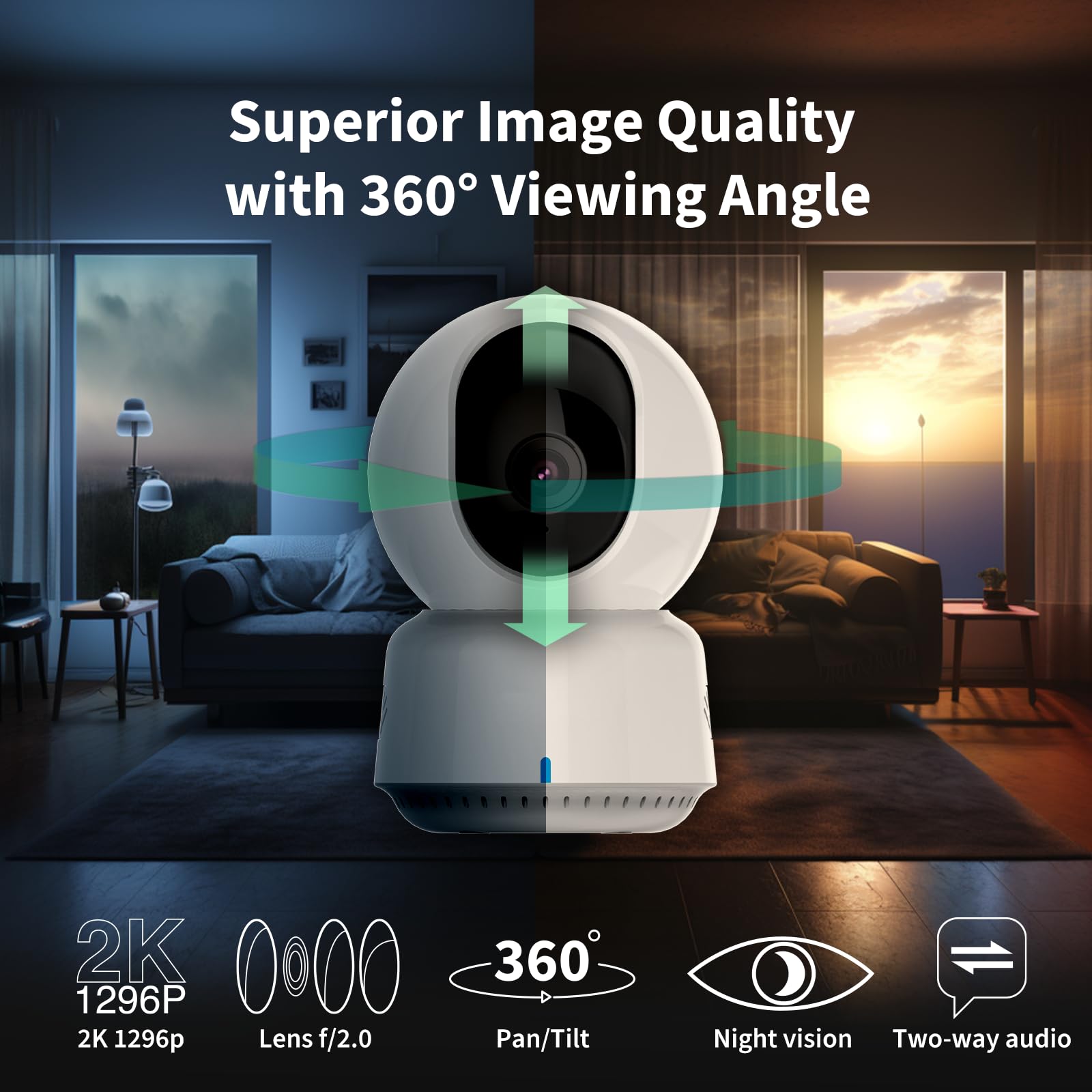Foto 2 | Cámara de Seguridad Aqara E1 2k Panorámica e Inclinable con Visión Nocturna - Venta Internacional