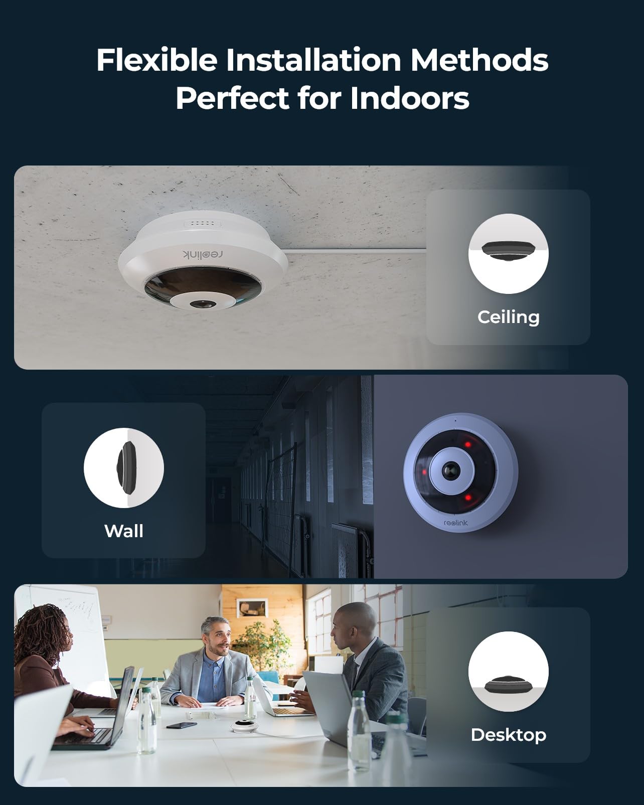 Foto 4 pulgar | Cámara Ip Ojo De Pez Reolink Fe-p De 6 Mp Con Vista De 360°, Blanca - Venta Internacional.