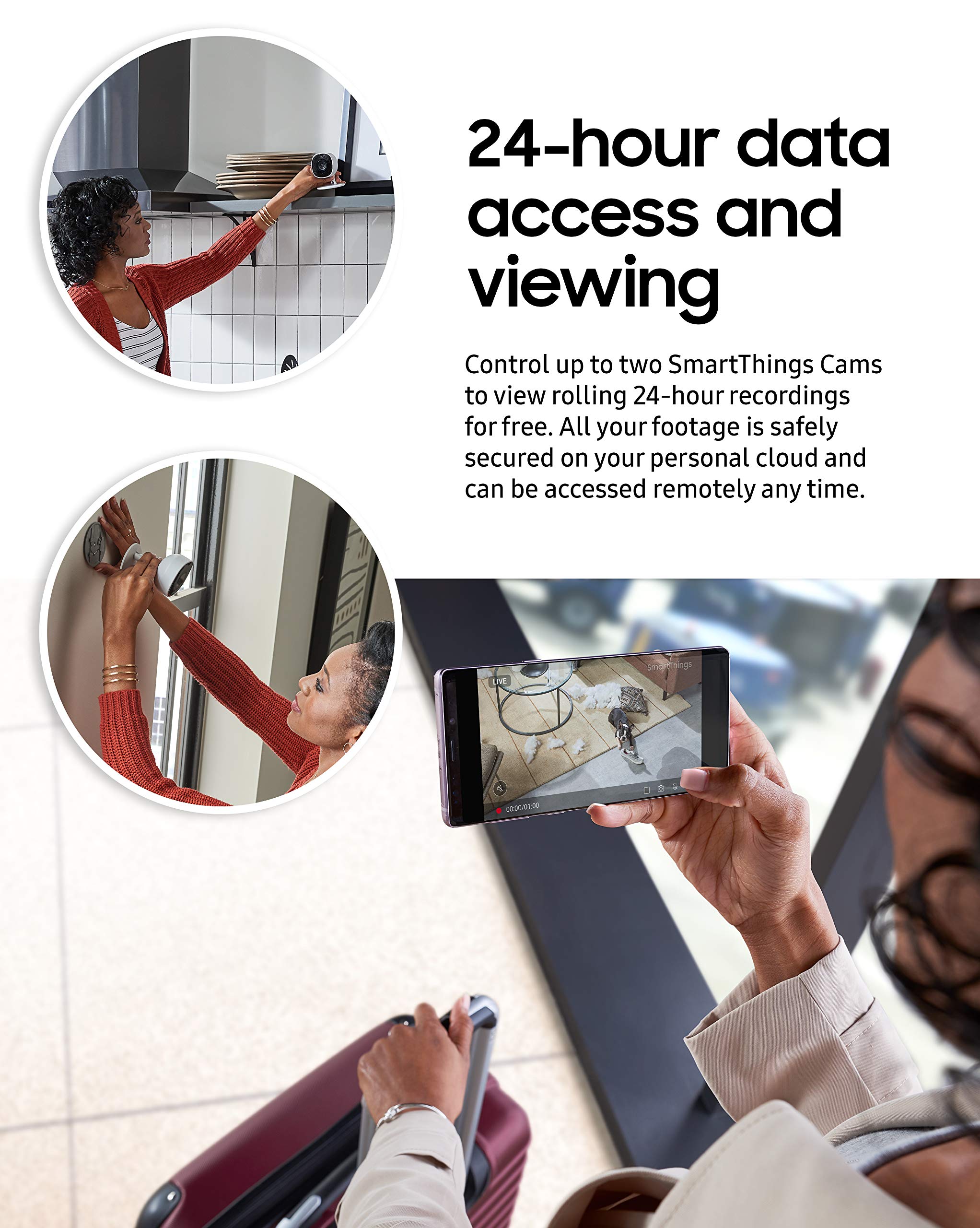 Foto 5 | Cámara De Seguridad Samsung Smartthings Indoor 1080p Hd Negra - Venta Internacional.