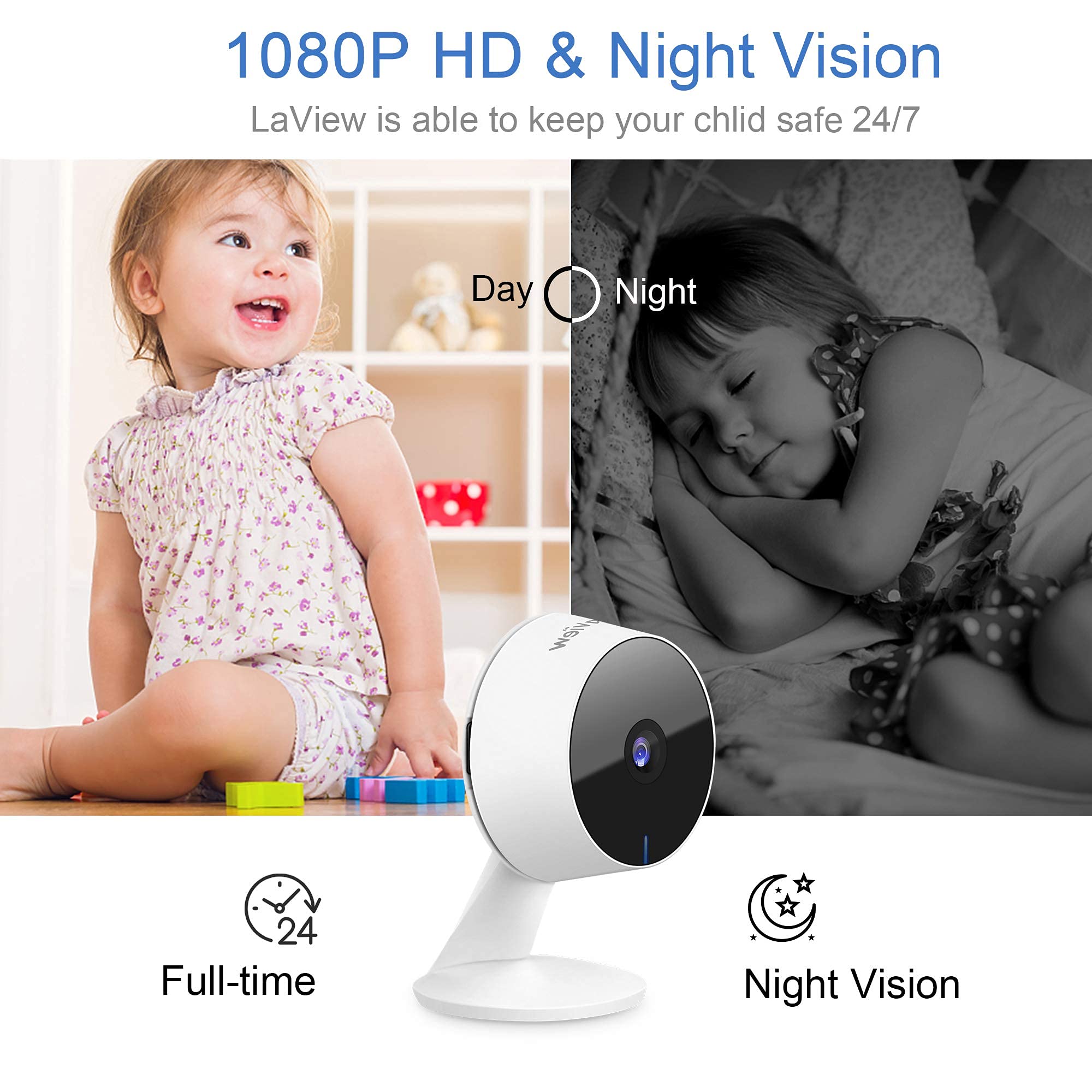 Foto 5 pulgar | Cámaras De Seguridad Laview Indoor 1080p 4 Piezas Con Detección De Movimiento - Venta Internacional.