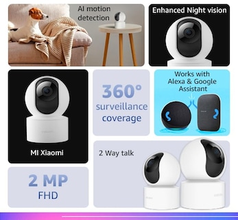 Foto 2 | Cámara De Seguridad Xiaomi Mi 360° 1080p Con Visión Nocturna Blanca - Venta Internacional.