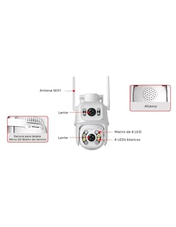 Foto 4 | Cámara De Seguridad Con Resolución 8mp Visión Nocturna + Gratis Termo Güish De Regalo