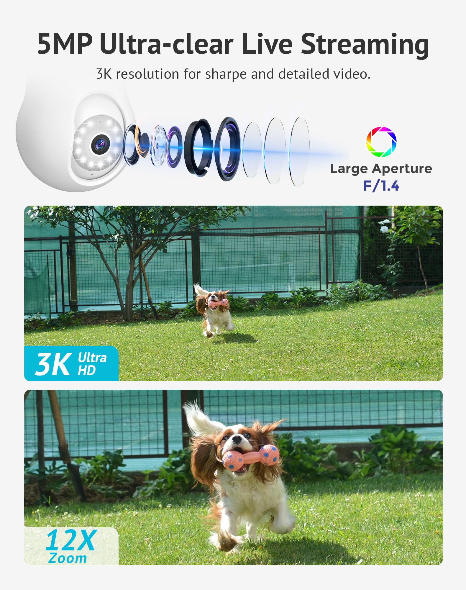 Foto 3 pulgar | Cámara De Seguridad Laview 5mp Qhd Con Bombilla 360° 3k Inalámbrica Alexa - Venta Internacional.