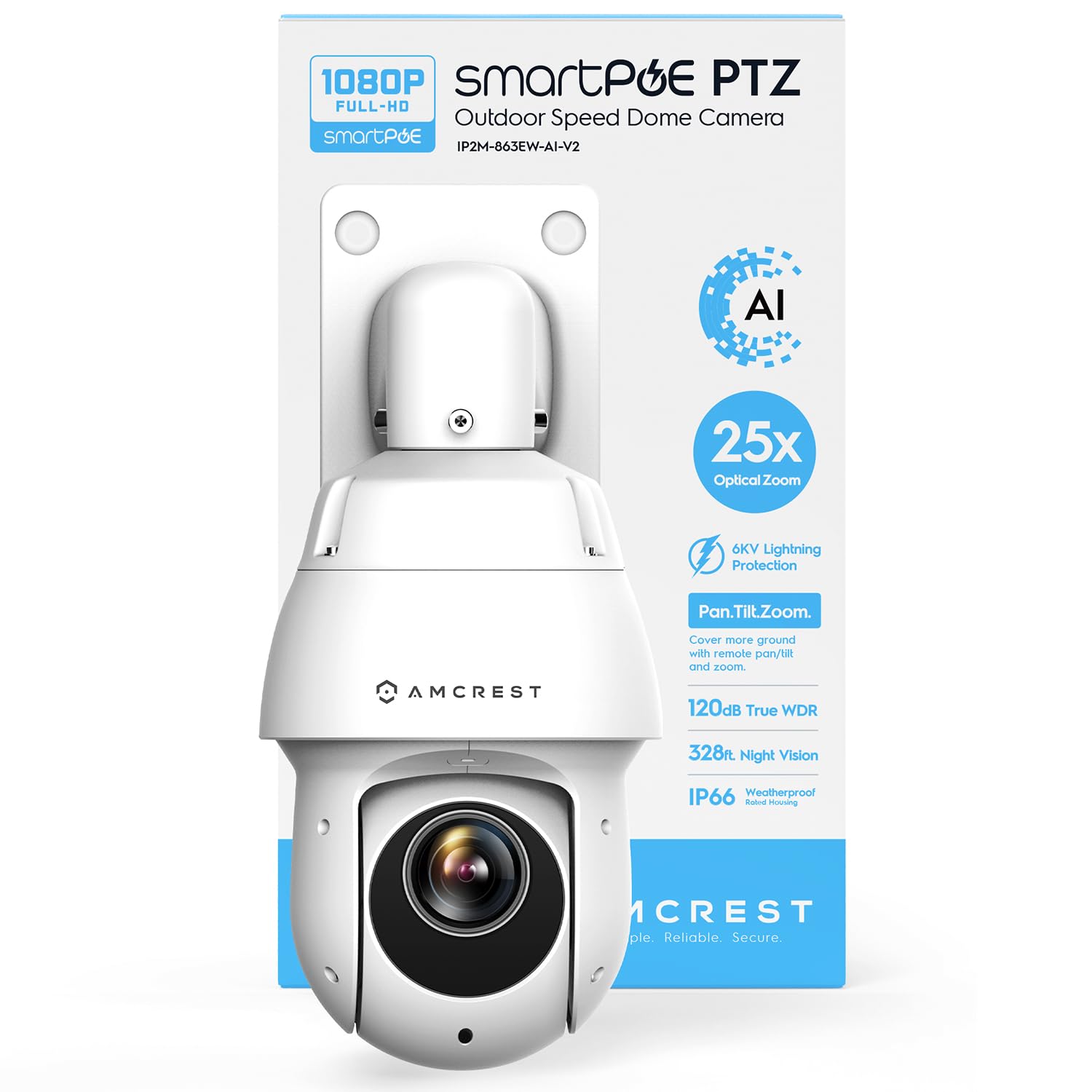 Foto 1 | Cámara De Seguridad Amcrest Ip2m-863ew-ai-v2 2mp Ptz Outdoor - Venta Internacional.