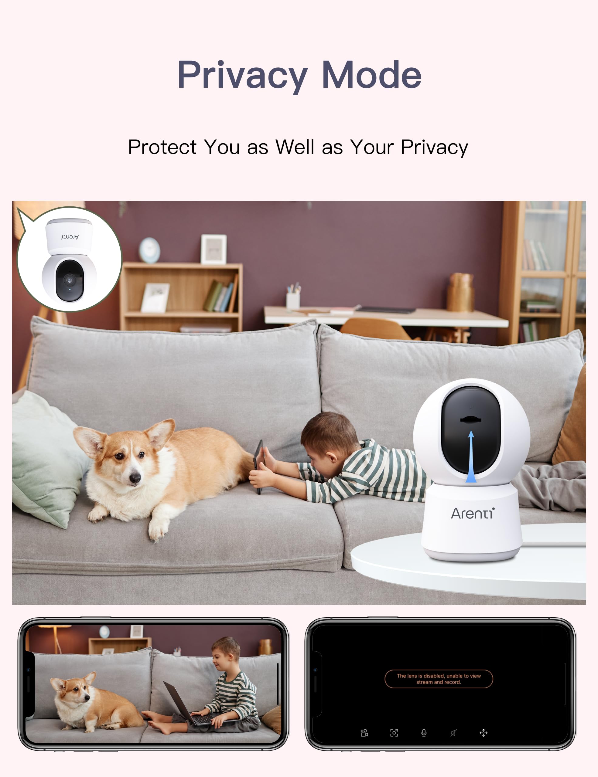 Foto 5 | Cámara De Seguridad Arenti 4mp Wifi 5ghz Para Interiores Con Detección De Ia - Venta Internacional.