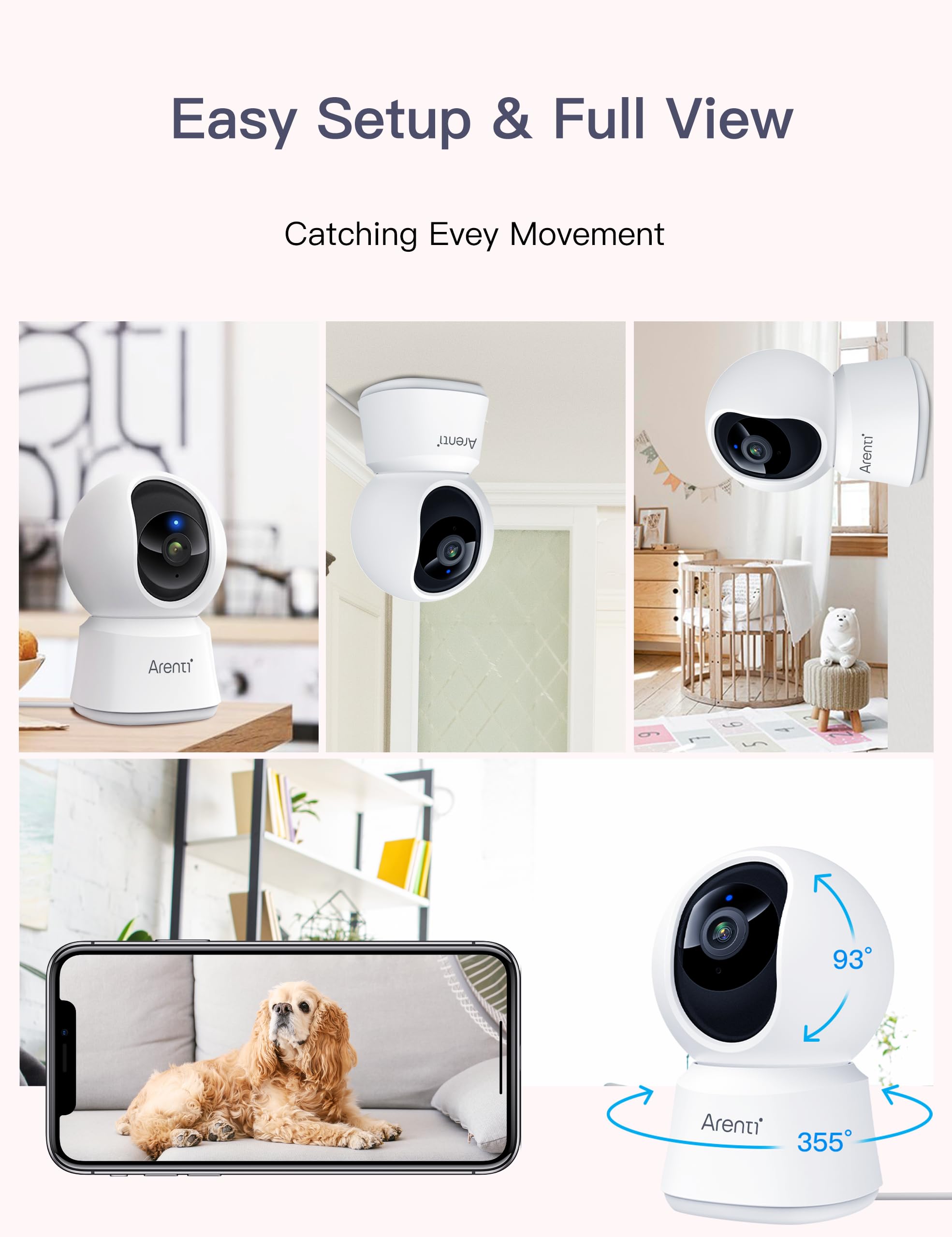 Foto 6 | Cámara De Seguridad Arenti 4mp Wifi 5ghz Para Interiores Con Detección De Ia - Venta Internacional.