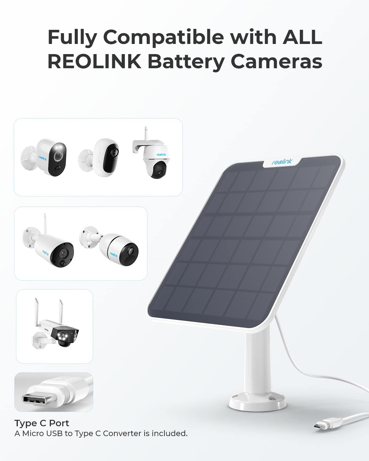Foto 7 pulgar | Panel Solar Reolink 6w Blanco Para Cámara Con Batería Inalámbrica - Venta Internacional.
