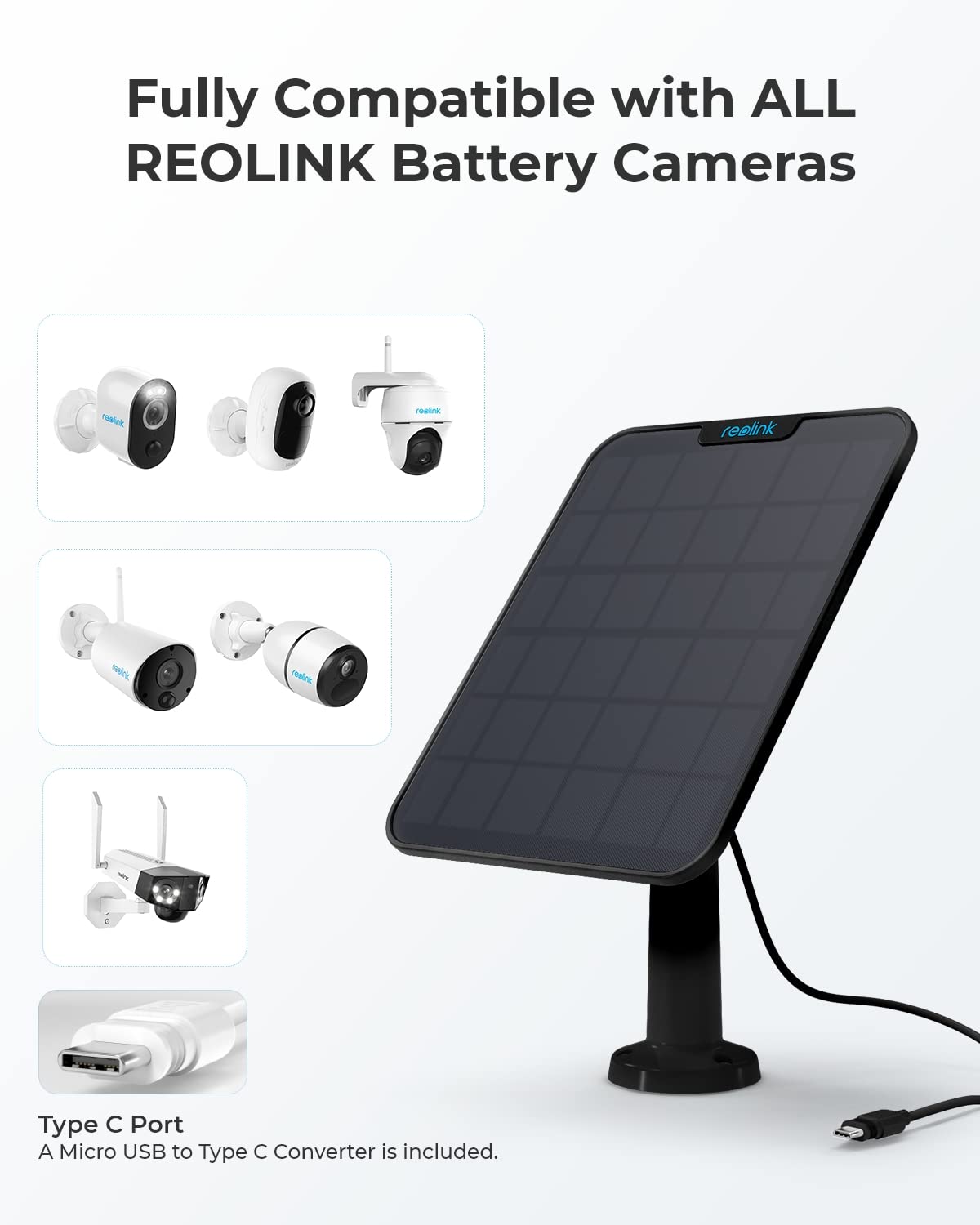 Foto 5 | Panel Solar Reolink De 6 W, Negro, Fuente De Alimentación Solar Ininterrumpida Para Todas Las Cámara - Venta Intern