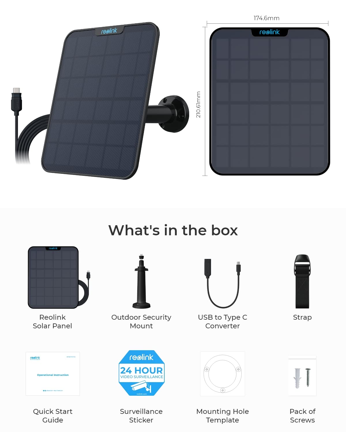 Foto 7 | Panel Solar Reolink De 6 W, Negro, Fuente De Alimentación Solar Ininterrumpida Para Todas Las Cámara - Venta Intern