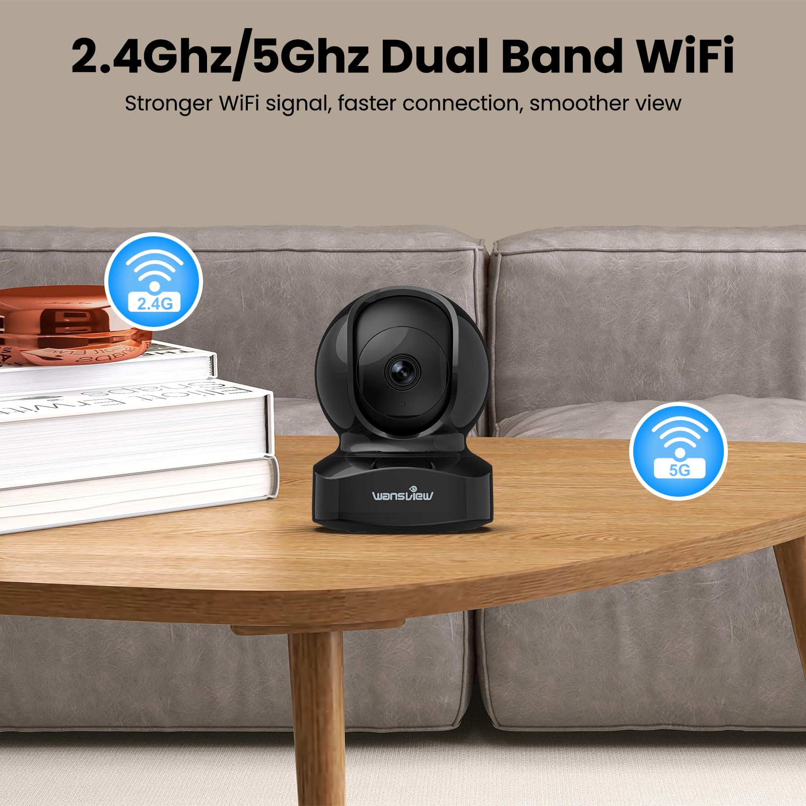 Foto 3 | Cámara De Seguridad Wansview Q5 Wifi Home Indoor De 5 Mp Con Alexa - Venta Internacional.
