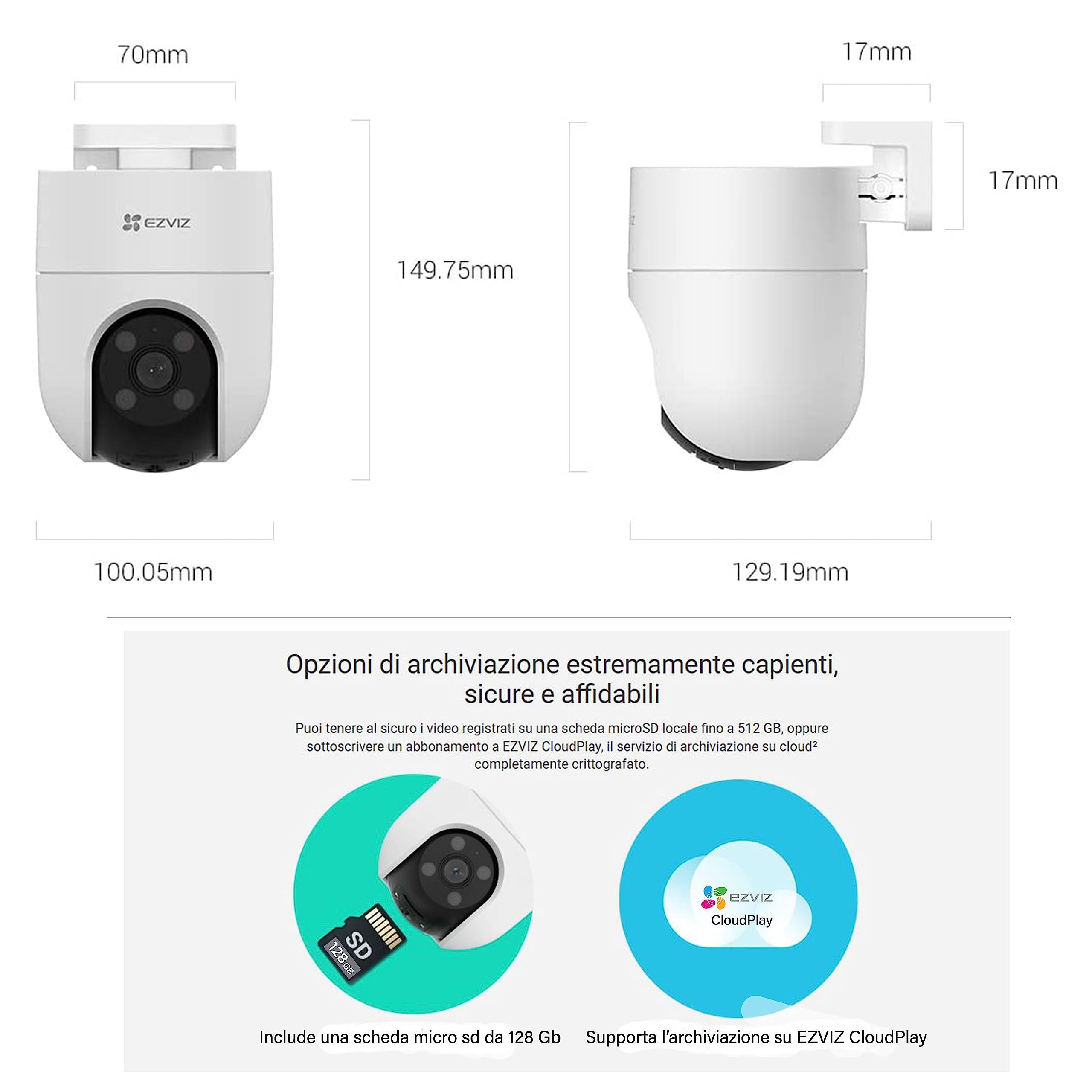 Foto 3 | Cámara Exterior Ezviz H8c 2k+ 360° Ptz Wifi Con Detección De Ia - Venta Internacional.