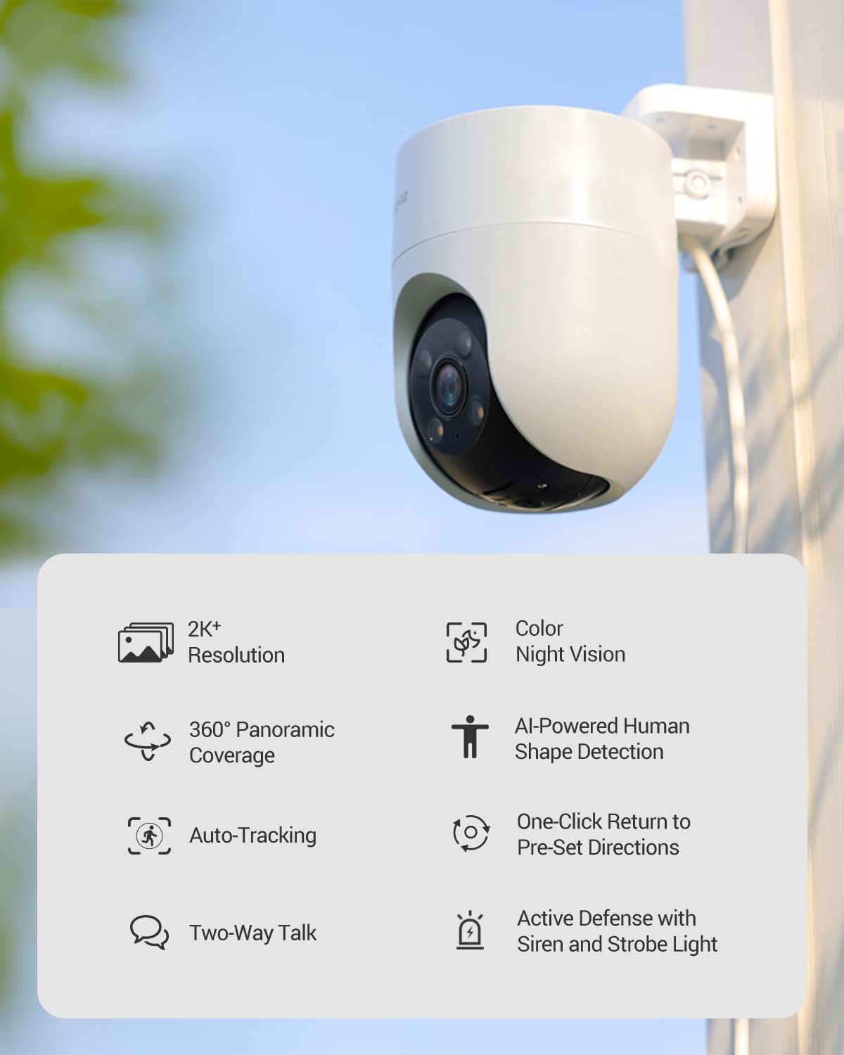Foto 5 pulgar | Cámara Exterior Ezviz H8c 2k+ 360° Ptz Wifi Con Detección De Ia - Venta Internacional.