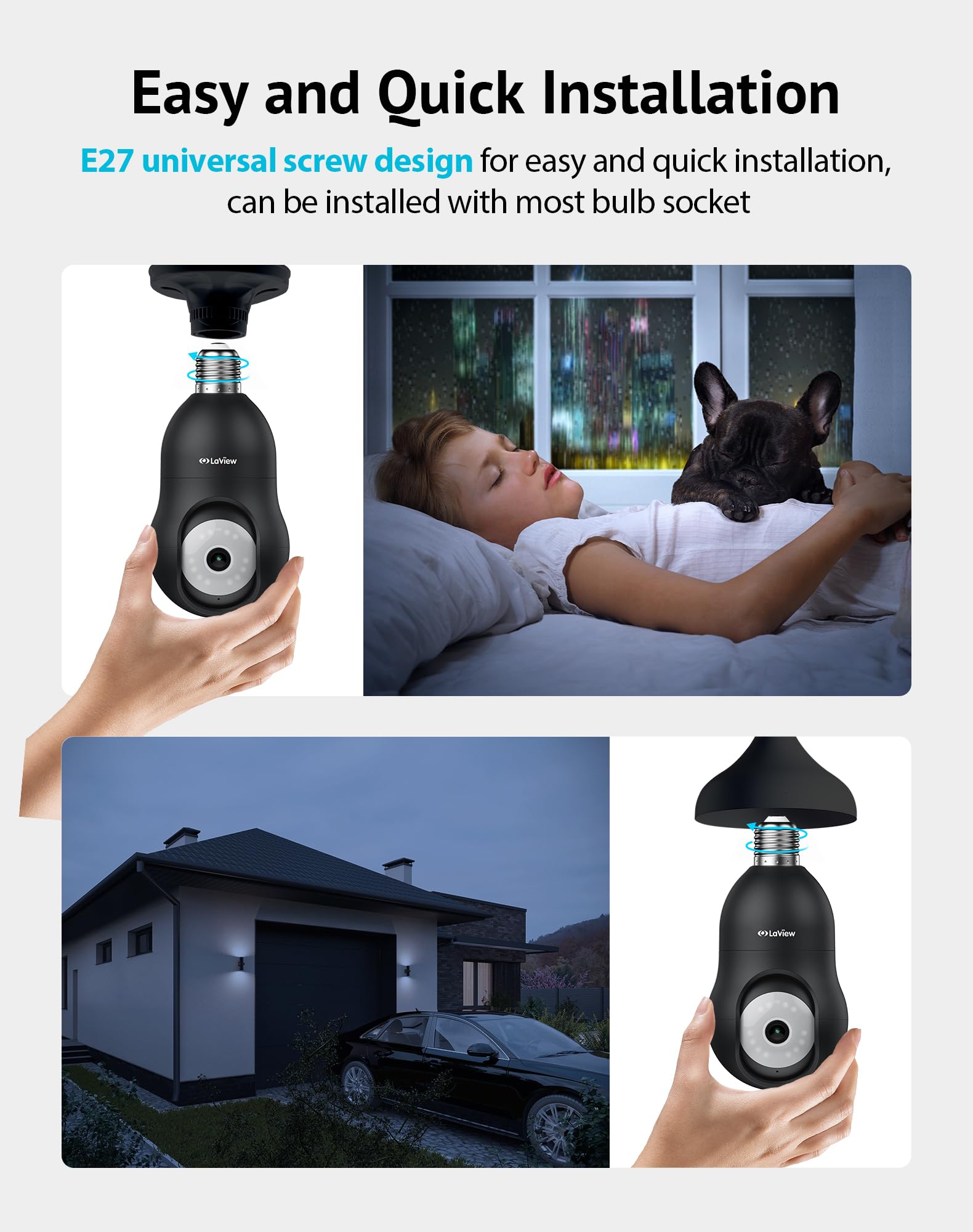 Foto 4 pulgar | Cámara De Seguridad Laview Bulb 4mp 360° 2k Wifi 5g Alexa - Venta Internacional.